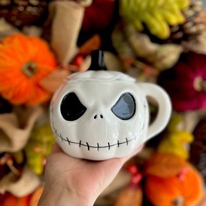 ✨NEW💀Nightmare Before Christmas Jack Skellington Jack o Lantern Mug with Topper